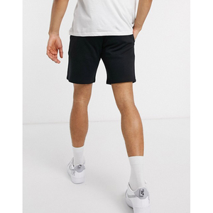 Pantalones Cortos Bermuda de Algodón Negro Sólido para Hombre, Cintura Media, Elásticos, Transpirables, Estilo Casual - Product Image 4