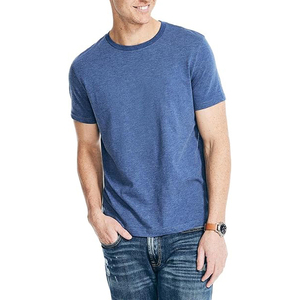 Striped Mens Tee Grey Black Horizontal Pattern Crew Neck Short Sleeve Cotton Casual Wholesale Top - Product Image 4