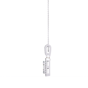 White Gold <b>Emerald</b> Cut Diamond <b>Pendant</b> With Halo Setting GIA Certified For Women's Engagement Jewelry Classic Style - Product Image 3