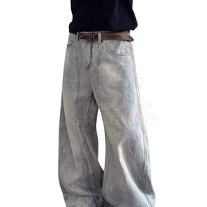 Pantalon Baggy Coupe Droite Taille Moyenne 100% Coton Écologique Tissu Respirant Léger Confortable Décontracté Usage Quotidien Coupe Ample - Product Image 2