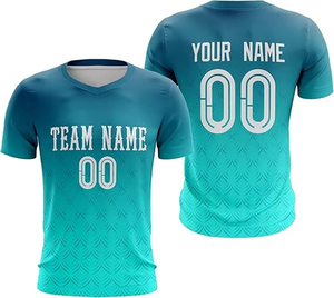 Camiseta de Fútbol Sublimada Personalizada para Hombre, Verde y Amarilla, Cuello en V, Manga Corta, Poliéster que Absorbe la Humedad, Nombre del Equipo Impreso - Product Image 2