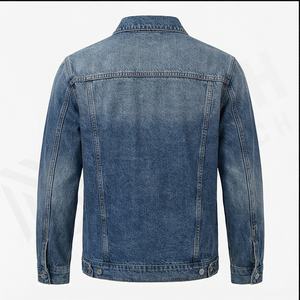 Chaqueta vaquera para hombre Abrigo de camionero de moda de gran tamaño transpirable de alta calidad con logotipo frontal - Product Image 3