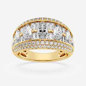 Women's Marquise Cut Diamond <b>Cocktail</b> <b>Ring</b> Yellow <b>Gold</b> Pave Setting Luxury Wedding Jewelry - Product Image 1