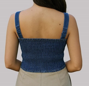 Top court en jean élégant pour femmes, coupe ajustée, décontracté, pour adolescentes et femmes, de haute qualité, au look haut de gamme. - Product Image 6