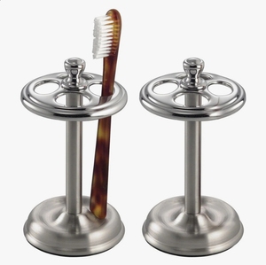 Wholesale Stainless Steel Minimalist Standing <b>Toothbrush</b> <b>Holder</b> Multi Slot Metal Stand Modern Bathroom Vanity Accessory Storage - Product Image 1