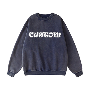 Glory Custom <b>Screen</b> Print Acid <b>Wash</b> Oversized Sweatshirt 100% Cotton Premium Quality Sweatshirt For Unisex OEM Wholesale - Product Image 2