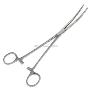 Pince hémostatique incurvée en acier inoxydable de qualité hospitalière, à serrage manuel robuste, mâchoires entièrement dentelées - Product Image 6