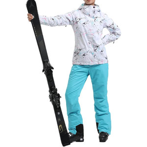 Ensemble veste et pantalon de ski pour femme, combinaison de snowboard à capuche, imperméable et coupe-vent, manteau d'hiver pour le ski - Product Image 3