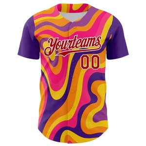 Best Quality Custom Made Team Wear Baseball Jerseys Unisex Latest Designs Printed 100% Polyester Lightweight Moisture Breathable - Product Image 2