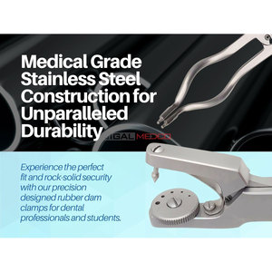 Kit de barrage en caoutchouc complet pour isolation dentaire, 12 pinces anti-reflet, pince perforatrice, fournitures endodontiques professionnelles, manuel - Product Image 6