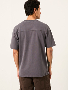 Camiseta de hombre vintage lavada, de corte holgado, hombros caídos, oversize, casual, cuello redondo, de algodón suave, transpirable, estilo urbano, manga corta - Product Image 4