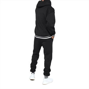 Ensemble de survêtement professionnel deux pièces pour homme grande taille, avec logo personnalisé, en coton 100% uni de haute qualité - Product Image 6