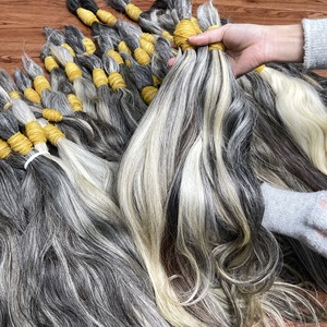 Mèches de cheveux naturels gris en vrac, 100% couleur naturelle, sans perte, sans mélange, fournisseur vietnamien en gros, les plus tendances - Product Image 4