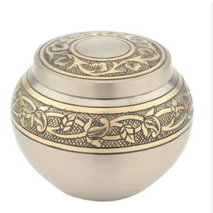 Direct From India Handmade High Quality Adult Ashes Aluminum Urns Male and Female Decorative Burial Funeral Supplies - Product Image 1