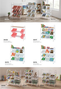 Organisateur de jouets blanc à 4 niveaux avec roulettes, bacs de rangement en plastique pour chambre d'enfant, chariot multifonctionnel - Product Image 6