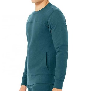 Sudadera de Cuello Redondo para Hombre, Color Sólido, Corte Regular, Felpa Francesa de Algodón, con Bolsillos Laterales, Ropa Casual de Otoño - Product Image 3