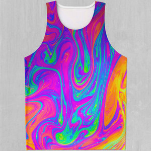Débardeur pour homme à imprimé psychédélique, col rond, décontracté, respirant, en polyester tricoté, sans manches - Product Image 5
