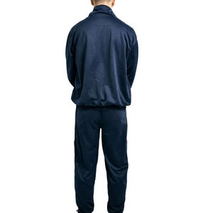 Survêtement coupe-vent pour homme, couleur unie, fermeture éclair intégrale, style sportif, respirant, polyester, vêtements d'automne, coupe régulière avec poches latérales - Product Image 2