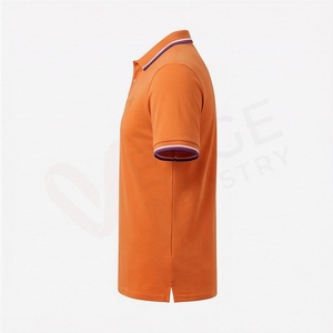 Men's <b>Orange</b> Short Sleeve Cotton Oxford <b>Polo</b> <b>Shirt</b> Embroidered Logo Casual Breathable Regular Fit Solid Design - Product Image 3