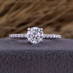Anillo solitario de diamante cultivado en laboratorio, promesa simple y propuesta, compromiso y anillo de aniversario, certificado IGI para esposa o novia - Product Image 1