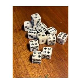 Dés en os de buffle très demandés pour accessoires de jeux de table, dés en os blancs et noirs personnalisés, jeu de six dés avec taille et forme sur mesure - Product Image 2