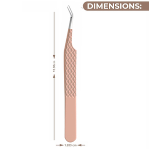 Pinza Profesional para Extensión de Pestañas Curvada a 45 Grados, Punta Angulada Fina, Acero Inoxidable, Herramienta de Belleza, Agarre de Diamante, Diseño Moderno - Product Image 3