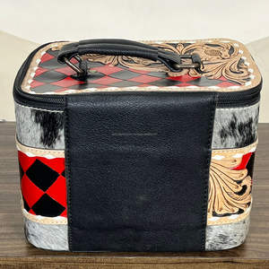 Estuche de Almacenamiento de Joyas de Cuero Genuino Hecho a Mano por Diseñadores, Nueva Llegada, Patrón a Cuadros, Organizador de Viaje, Expo de Marzo - Product Image 5