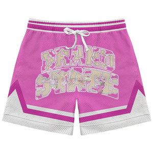 Mens 180 GSM Double <b>Layer</b> Mesh Shorts Premium Polyester Fabric Green Black White Panel Basketball Style Custom Logomen's shorts - Product Image 5