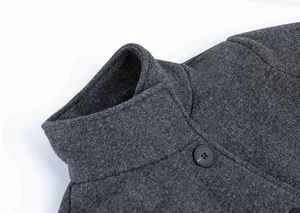Manteau trench en laine pour femme, manches longues, col à revers, simple boutonnage, couleur unie, vêtement d'extérieur d'hiver, chaud et décontracté - Product Image 3