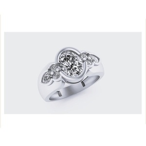 แหวนแต่งงานดีไซน์เก๋ไก๋ ทองคำแท้ 10K รูปไข่ ประดับด้วยโมอิสซาไนต์ทรงอินฟินิตี้  งานฝังแบบ Bezel Setting ของขวัญสำหรับผู้หญิง - Product Image 6