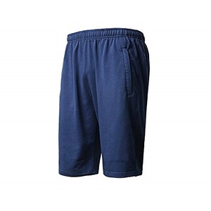 Shorts de sport décontractés d'été pour hommes avec logo personnalisé, en coton, taille élastique, unis, avec poche - Product Image 1