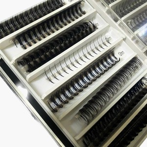 Extensiones de Pestañas Wispy para Clusters 5D 7D 9D, Abanicos Premontados de Volumen, Pelo Sintético PBT Coreano, Curvatura CC/DD/M/L, Personalizable - Product Image 5