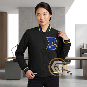 Veste universitaire d'hiver personnalisée Sigma Gamma Rho 100% laine brodée, sororité, vêtements grecs respirants de haute qualité pour femmes - Product Image 3