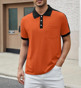 Camisas Polo Casuales para Hombre al por Mayor con Bolsillo, Camisa Clásica con Botones, Polo de Moda, Tejido de Punto de Algodón/Poliéster, 220 GSM - Product Image 6