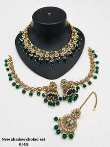 Nuevo conjunto de collar Shadow Choker con cuentas rojo rubí, chapado en oro, joyería nupcial vintage para mujer, conjuntos de joyería de moda para boda. - Product Image 4