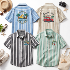 เสื้อเชิ้ตลายทางลำลองสั่งทำขายส่ง ผ้าฝ้าย 100% สำหรับผู้ชาย - ผู้ผลิต OEM ผู้จัดจำหน่ายโดยตรง - Product Image 5
