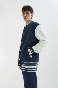 Nouveautés manteaux d'université OEM avec logo personnalisé veste de baseball hommes avec manches en cuir veste Letterman d'hiver imperméable décontracté - Product Image 3