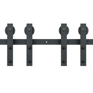 Kit Ferramenta per Porta Scorrevole a Binario da 2,4 m (8FT) per Carichi Pesanti, 150 kg (330 libbre), per Porte Doppie, Adatto a Binari da 9,4-10,7 cm (3,7-4,3 piedi) di Larghezza, Kit Binario da 3,3 cm (1,3 pollici) o 2,5 cm (1,3 pollici) - Product Image 1