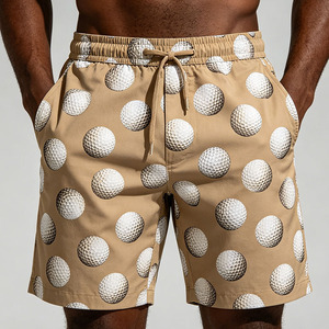 Shorts de Playa para Hombre con Estampado de Pelotas de Golf Rosas, Cintura con Cordón Ajustable, Secado Rápido, Casuales, de Longitud Corta - Product Image 5