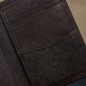 Premium Jet Black Saffiano <b>Leather</b> Pocket Organizer Minimalist Ultra Slim Multi Slot Vertical Bifold <b>Card</b> <b>Wallet</b> Holder for <b>Men</b> - Product Image 3