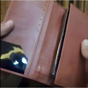 Men's Genuine Leather Long <b>Wallet</b> Multi-<b>Card</b> <b>Holder</b> Fold Closure Minimalist Style Brown <b>Wallet</b> with Multiple <b>Card</b> Slots and Cash - Product Image 5