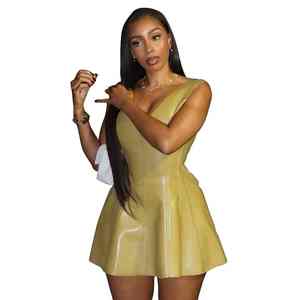 Vestido de Línea A sin Mangas, Estilo Europeo y Americano, Ajustado, Nuevo y Moderno para Otoño, Personalizable al por Mayor, Ropa de Club para Mujer - Product Image 1