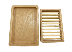 Porte-savon en bambou naturel pour salle de bain |   Plateau à savon durable avec design de drainage rapide - Product Image 3