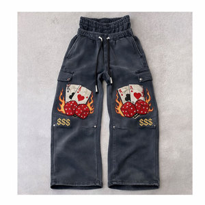 Pantalon de survêtement oversize en double tissu de haute qualité pour homme, style streetwear, coupe large, baggy, pour l'entraînement - Product Image 1