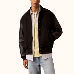 Blouson universitaire vintage brodé en toile pour homme, réversible, patchwork, broderie universitaire, écologique, vente en gros - Product Image 6