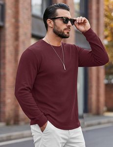 Men Thermal Waffle Shirt <b>Long</b> <b>Sleeve</b> Winter Base Layer <b>Undershirt</b> OEM Wholesale - Product Image 3
