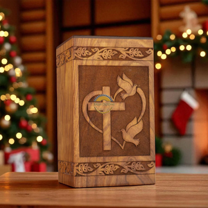 AYAANS Rosewood wooden Hand Carved Wooden Hot Selling cremation Urn <b>Box</b> for Adult Ashes Wholesale Cremation Urns (6X6X11)IN - Product Image 2