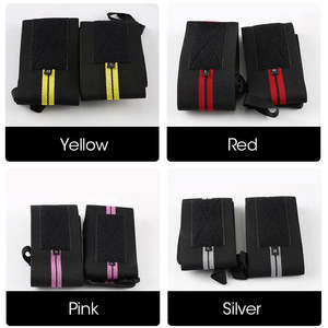 สายรัดข้อมือแบบมีโลโก้สั่งทำพิเศษ พร้อมแถบตีนตุ๊กแก สำหรับการฝึกความแข็งแรง ยกน้ำหนัก สายรัดข้อมือแบบปรับได้ ระบายอากาศได้ดี - Product Image 6