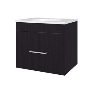 Mobile Bagno Sospeso Wengue con Un Cassetto e Lavabo Serie Elegant Story - Product Image 5