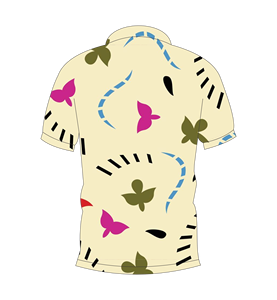 เสื้อโปโลผู้ชายสีเบจพิมพ์ลายผีเสื้อแขนสั้นลำลองแฟชั่นฤดูร้อนเสื้อยืดกอล์ฟ - Product Image 5